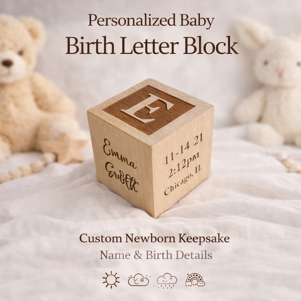 Personalized Baby Birth Letter Block