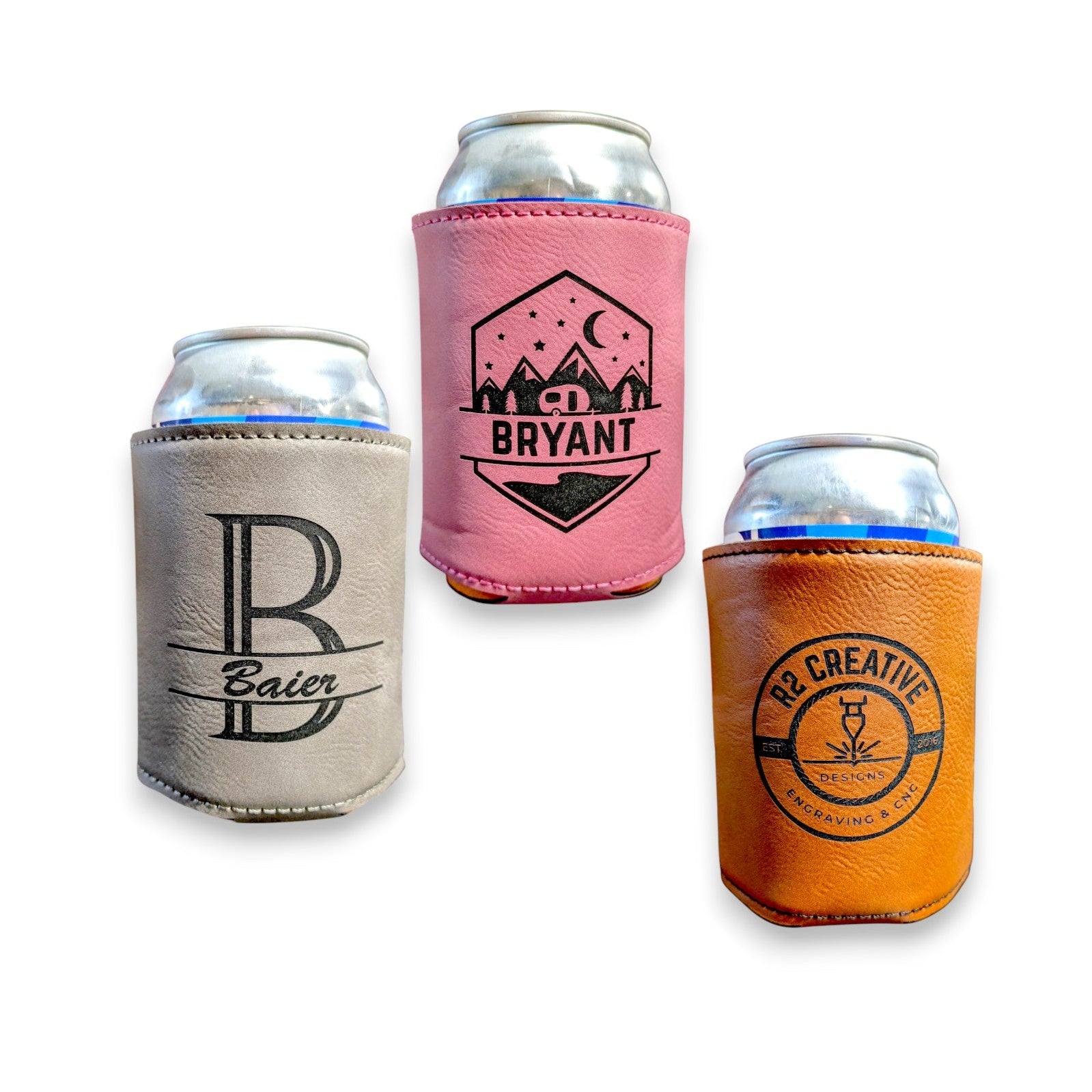 Leatherette Can Koozie - Sleeve - Cooler - Beer