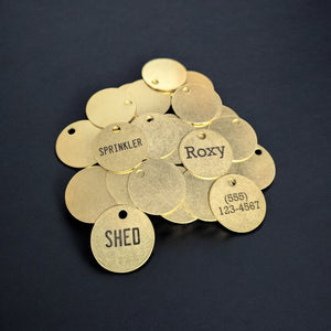 Custom engraved brass key pet tags