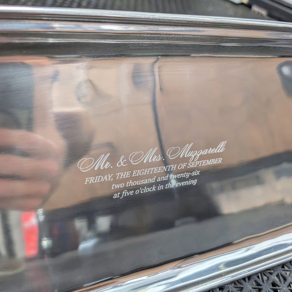 Wedding tray engraving