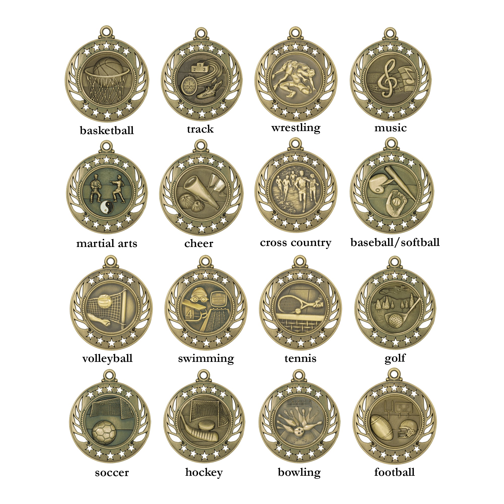 Engraved Sports Medals