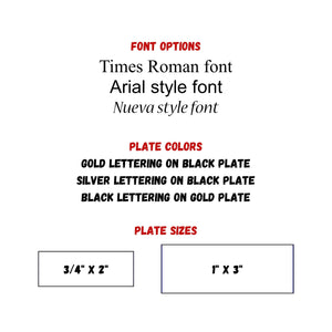 Custom memorial plaque plate - aluminum