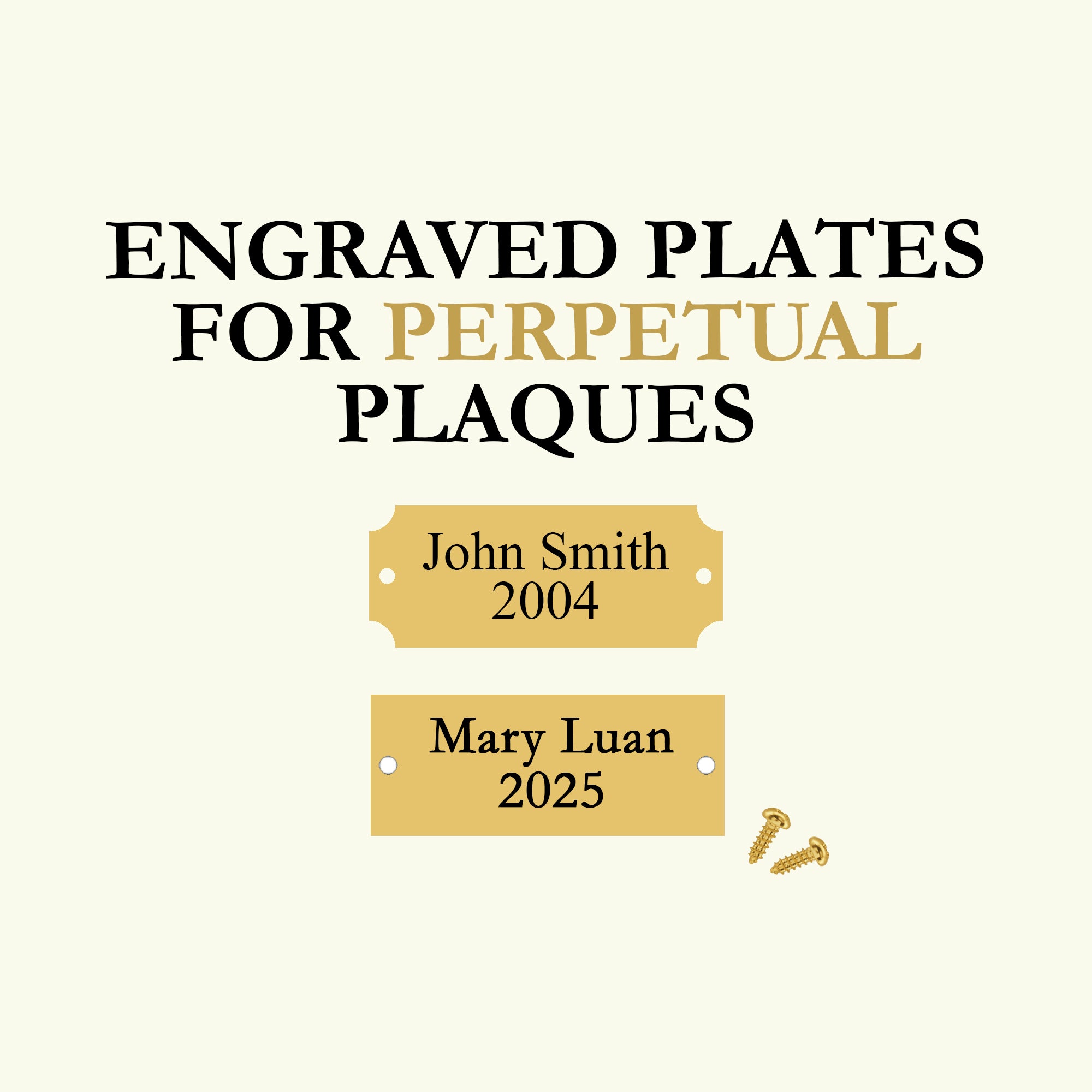 Engraved Gold on Black Plate for Perpetual Plaques