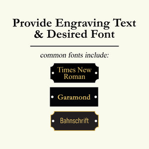 Plaque plates font options.