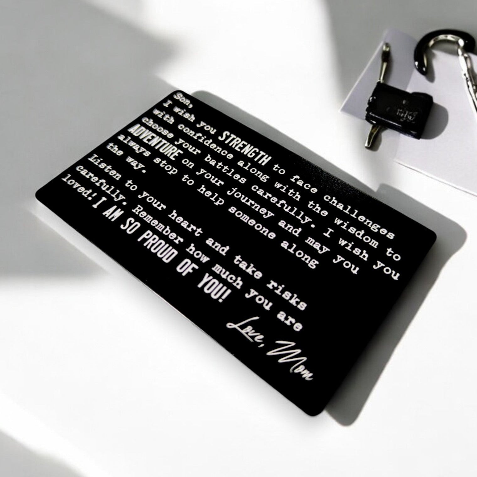 Engraved Quote Card for Son