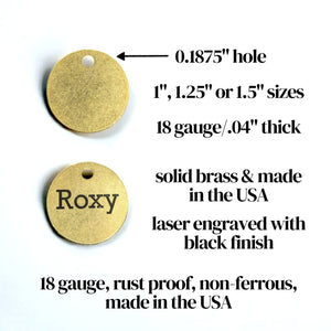 Custom engraved brass key pet tags