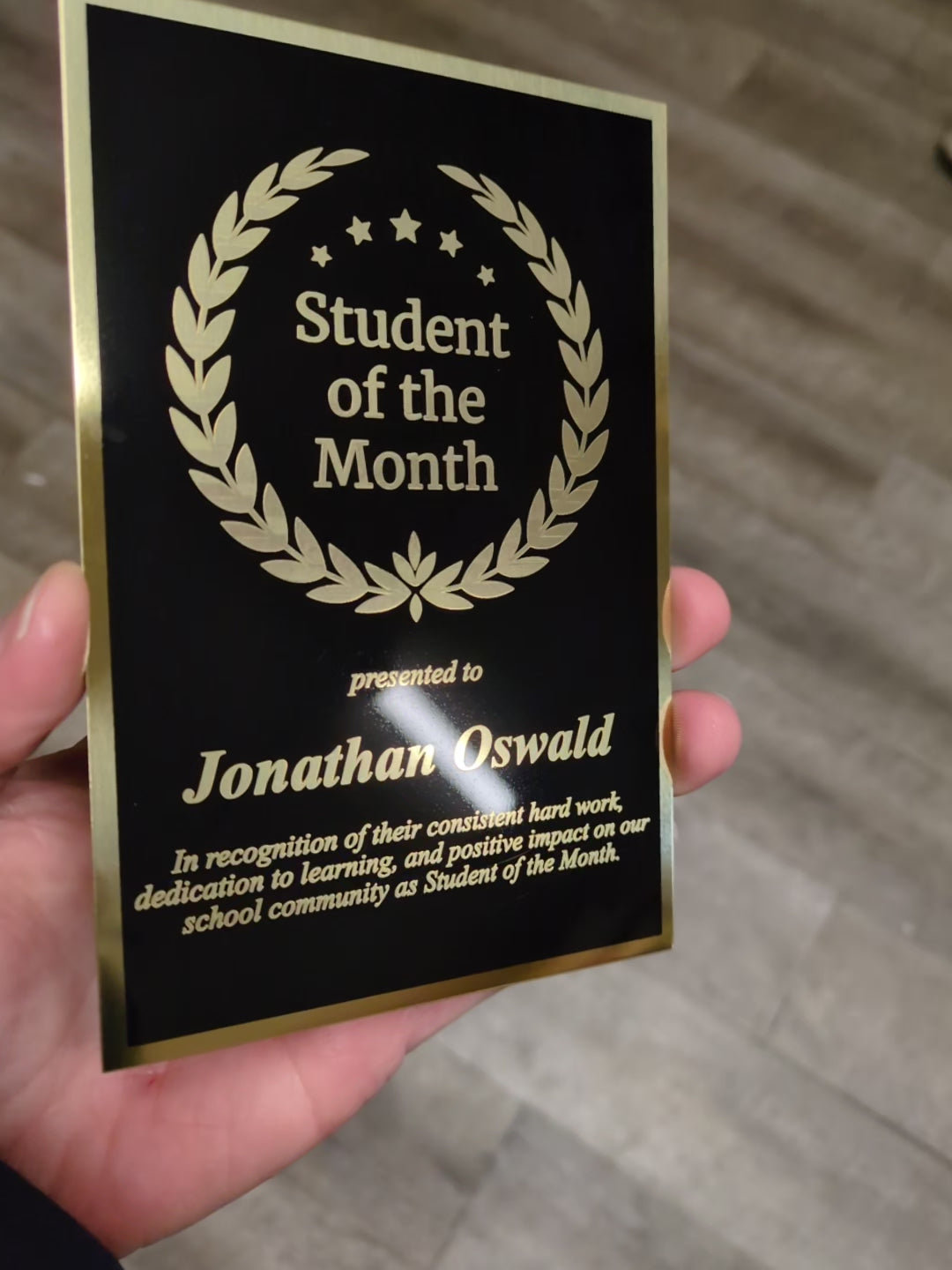Custom Cherry Plaque Award